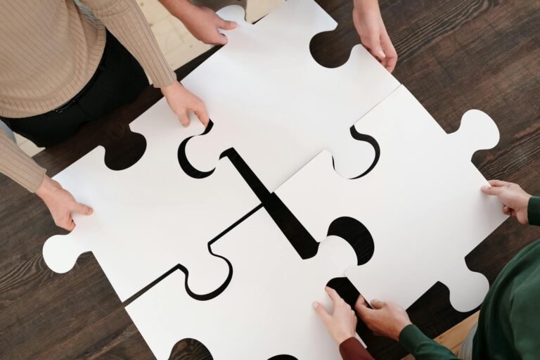 task breakdown using an image of four puzzle pieces