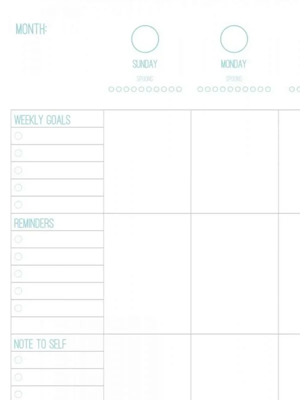 Week on Two Pages Planner - Month Name Only